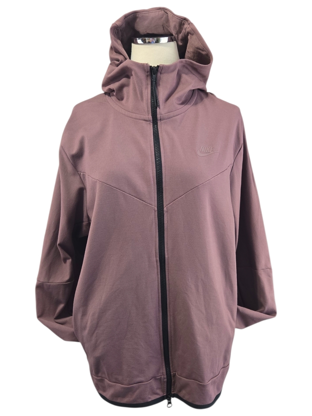 Nike Tech Fleece Lightweight Full Zip Hoodie Mens Large Plum Black Jacket Large